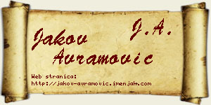 Jakov Avramović vizit kartica